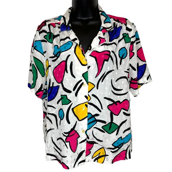 Colorful Abstract Button Down Shirt - Picture 1 of 9